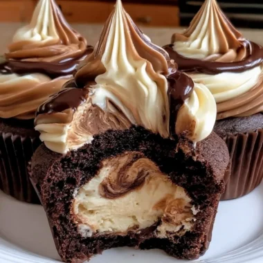 Delicious chocolate coffee cupcakes topped with creamy frosting