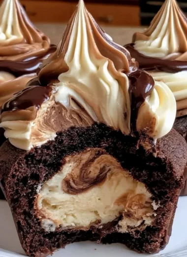 Delicious chocolate coffee cupcakes topped with creamy frosting