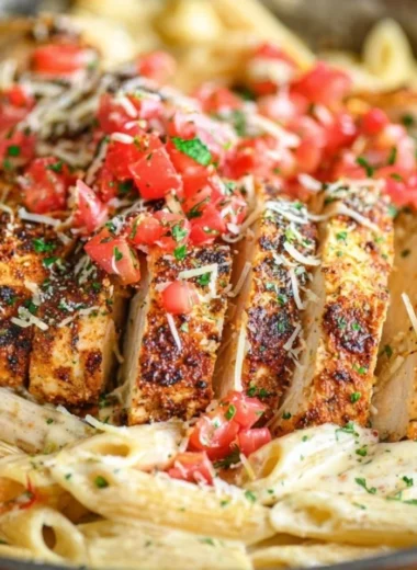 Cozy Cajun Chicken Pasta dish with vibrant spices and creamy sauce