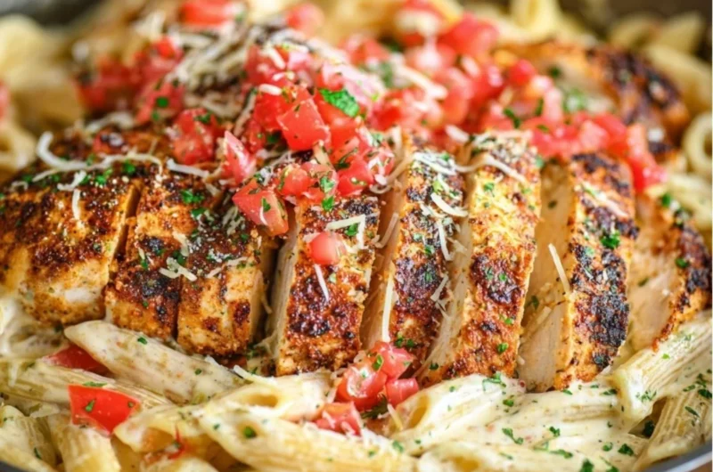 Cozy Cajun Chicken Pasta dish with vibrant spices and creamy sauce