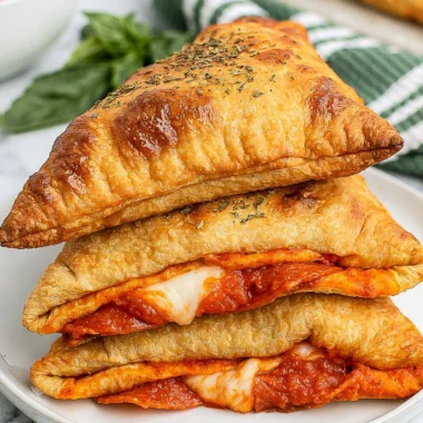 Homemade pizza pockets fresh out of the oven, stuffed with cheese and toppings.