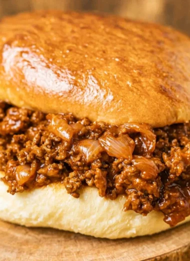 Easy homemade sloppy joe served on a bun with a side of fries
