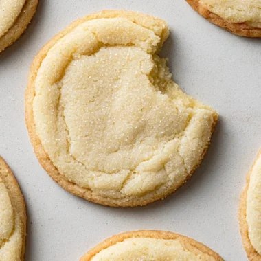 Plate of easy soft and chewy sugar cookies fresh out of the oven