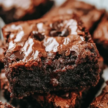 Delicious homemade fudge brownies on a rustic wooden table