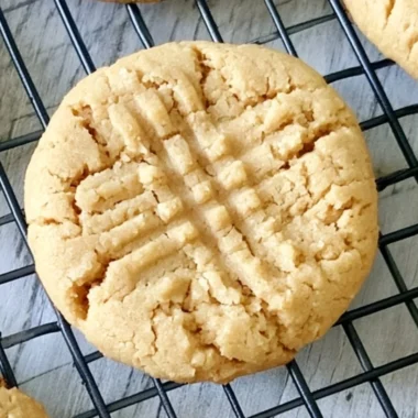 Batch of soft peanut butter cookies cooling on a wire rack