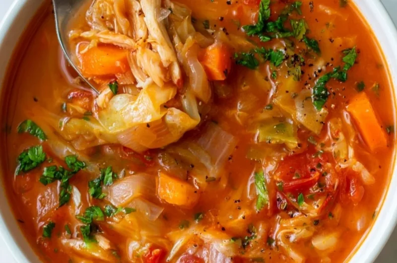Delicious bowl of homemade cabbage soup to warm your soul