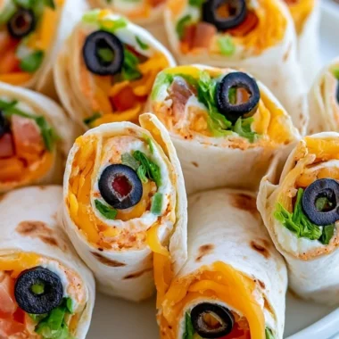Taco Cream Cheese Pinwheels ready to serve as a delicious appetizer