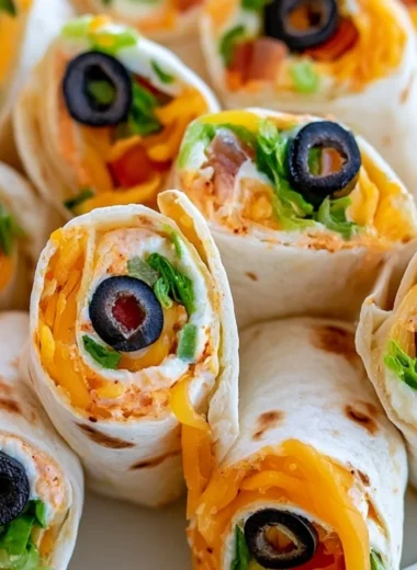 Taco Cream Cheese Pinwheels ready to serve as a delicious appetizer