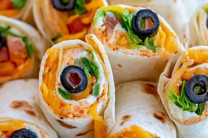 Taco Cream Cheese Pinwheels ready to serve as a delicious appetizer