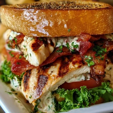 Ultimate Loaded Chicken Club Sandwich with crispy bacon and fresh toppings