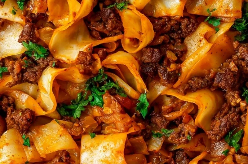 Cozy cabbage and ground beef dish served in a bowl for a warm weeknight dinner.