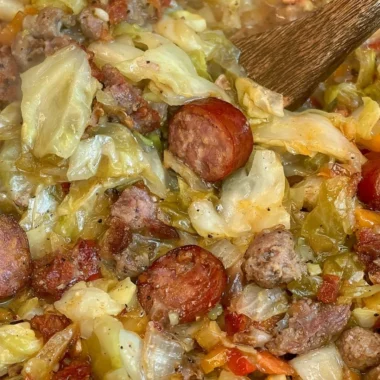 Bowl of dirty cabbage comfort food recipe, perfect for cozy meals.