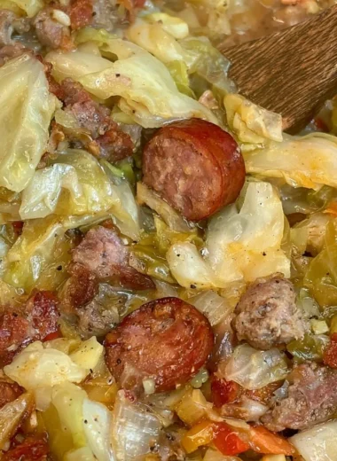 Bowl of dirty cabbage comfort food recipe, perfect for cozy meals.