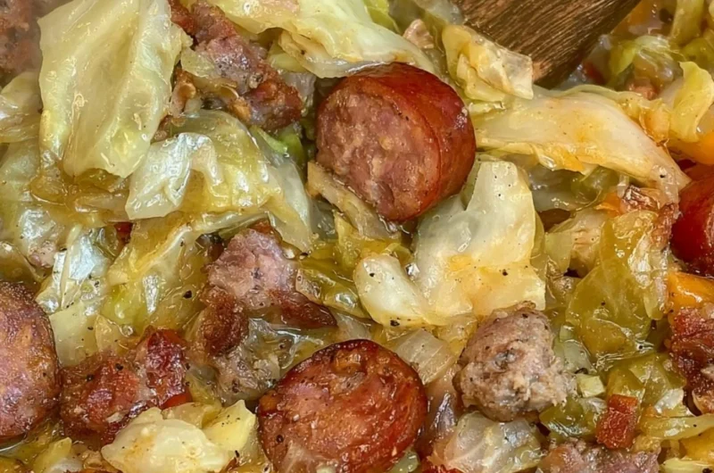 Bowl of dirty cabbage comfort food recipe, perfect for cozy meals.