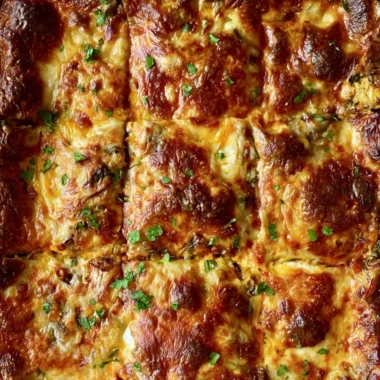 Invisible butternut squash, spinach, and mushroom lasagna slice on a plate.