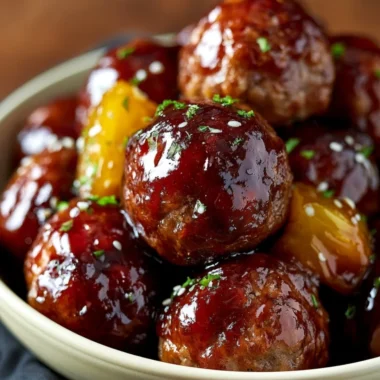 Slow Cooker Teriyaki Meatballs served with rice and vegetables